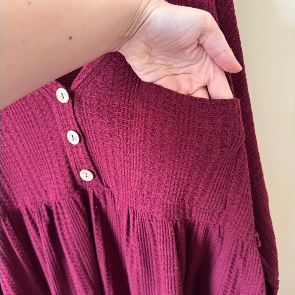A Beautiful Soul by Altar’d State- Women's Burgundy Flowy Blouse - Picture 4 of 5